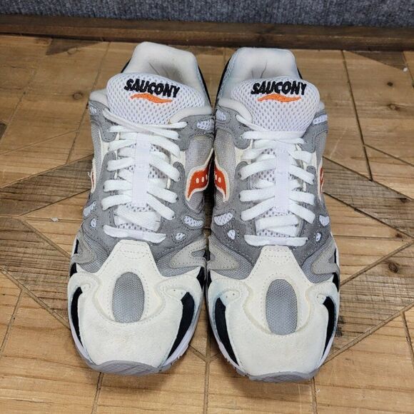 Saucony Azura‎ 2000 Men's 8 S70491 3 Grey Orange Black Running Athletic Shoes - Picture 3 of 13
